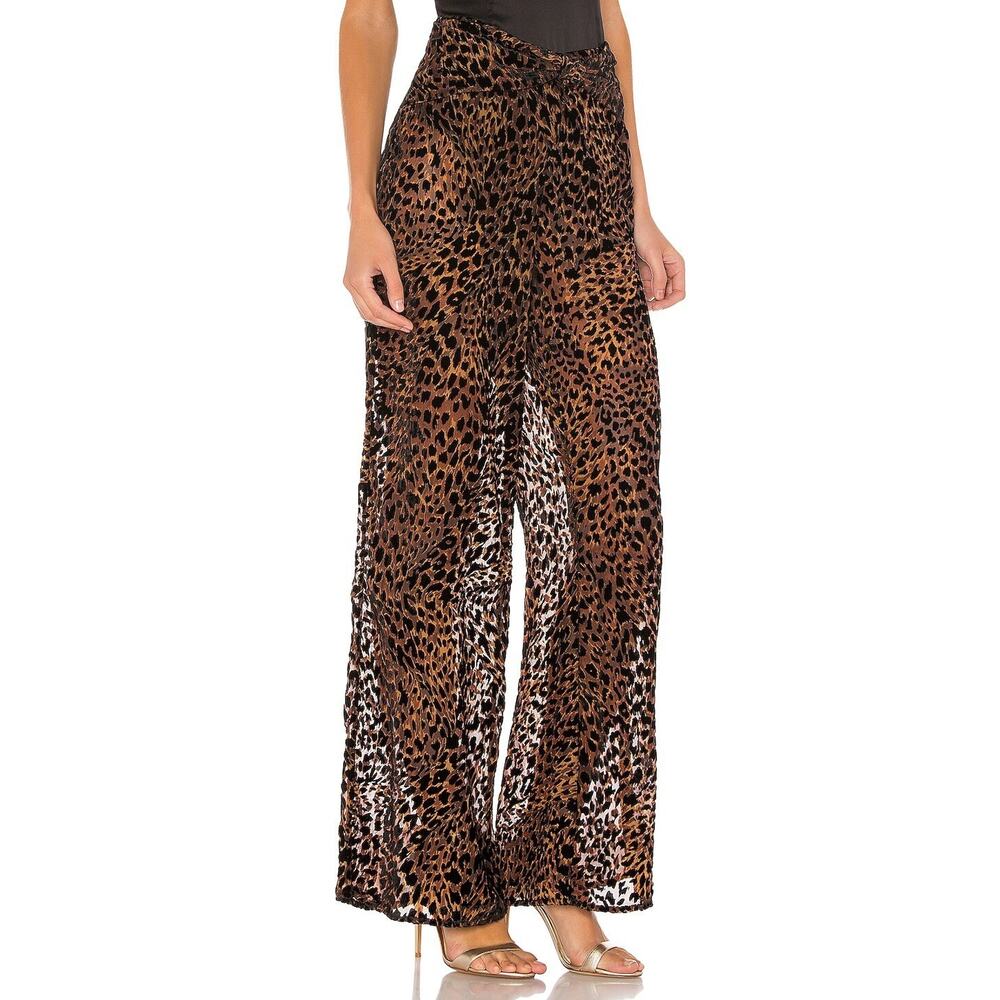 Camila Coelho Revolve Ivanna Pant Animal Leopard Print Burnout Sheer Small Tall - Picture 3 of 16